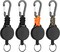 4-Pack Heavy-Duty Retractable Keychain with Carabiner – Steel Cord Badge Reel, Paracord Extendable Key Ring for Keys, ID Badges & Tools